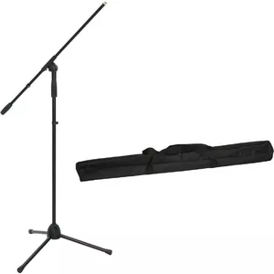 Mikrofona statīvs Omnitronic MS-2A ar izliektu roku, melns