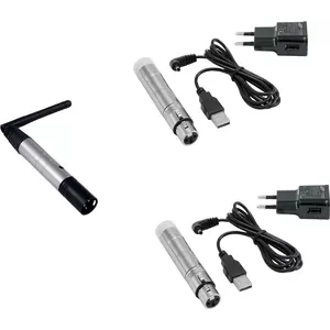 Беспроводной DMX комплект EUROLITE QuickDMX Передатчик 1x + Приёмник 2x (аккумуляторы) модель 20000900