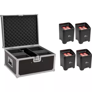 LED battery-powered lighting set EUROLITE AKKU UP-4 Entry QCL Spot 4x — compact rechargeable spot fixtures