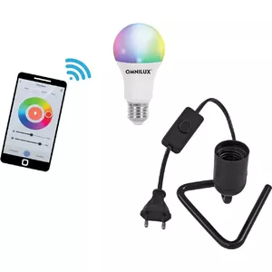 LED bulb EUROLITE E27 RGB WW CW WiFi, triangle socket, black