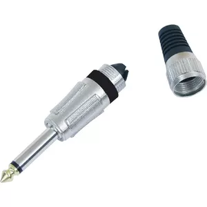 Моно штекер Omnitronic 6,3 мм, модель 30200694, никелированное аудиоразъём