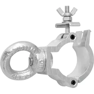 Clamp with Eye EUROLITE DEC-30E silver — stage lighting clamp with safety eye