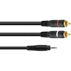 Аудиоадаптер-кабель Omnitronic 3.5 мм — 2×RCA, 1 м