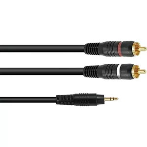 Адаптер-кабель Omnitronic 3.5 мм jack на 2×RCA, 1,5 м, модель 30225151