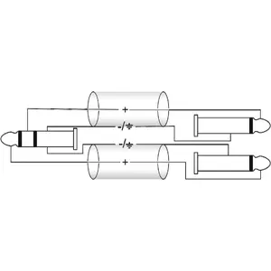 Adapter cable Omnitronic 3.5mm to 2×6.3mm, 6 m, black