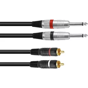 Audio adapter cable Omnitronic 2x 3.5mm jack to 2x RCA, 3 m, black