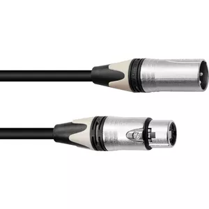 PSSO XLR microphone cable 3-pin 15 m, black, Neutrik connectors
