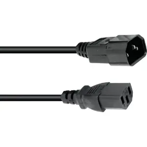 Power extension cable Omnitronic 30235107, 3 x 0.75 mm², 1.5 m, black