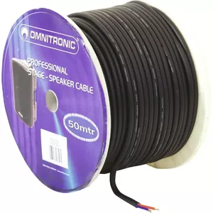 Акустический кабель Omnitronic 3030021L 2x2.5 мм, 50 м, чёрный
