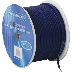 Mikrofona kabelis Omnitronic 2×0,22 mm 100 m melns