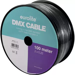 DMX cable EUROLITE 2x0.22mm 100m — shielded two-core cable for lighting control