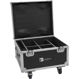 Roadinger flightcase priekš 4× AKKU IP PAR 7 QCL WDMX ar uzlādes funkciju, modelis 31005182