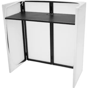 DJ stand Omnitronic Compact Mobile 32000025 with cover, portable folding workstation for controller and laptop