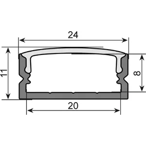 U-profile for LED strip EUROLITE 51210970, 20 mm, black, 2 m