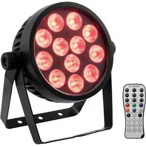 LED прожектор EUROLITE 4C-12 Silent Slim 12W RGBW — компактный сценический/декоративный свет