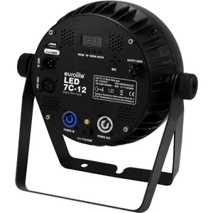 LED прожектор EUROLITE 7C-12 Silent Slim 12W 7 цветов, компактный сценический/архитектурный свет