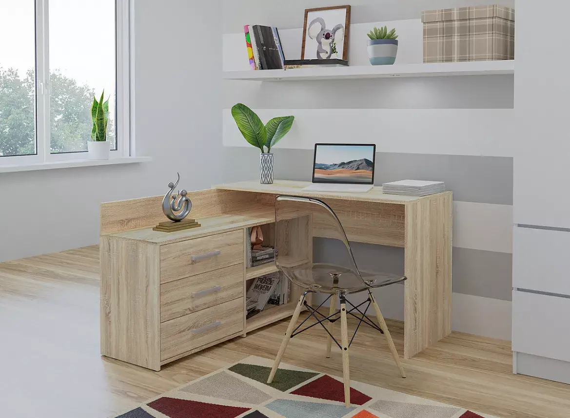 Угловой компьютерный стол Topeshop DANY SONOMA KPL Photo 3