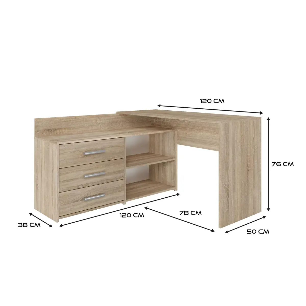 Угловой компьютерный стол Topeshop DANY SONOMA KPL Photo 4