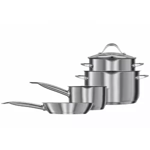 Cookware set Smile MGK-20 — 5 pots and 1 frying pan, stainless steel, non-stick, lids, compatible with gas hobs