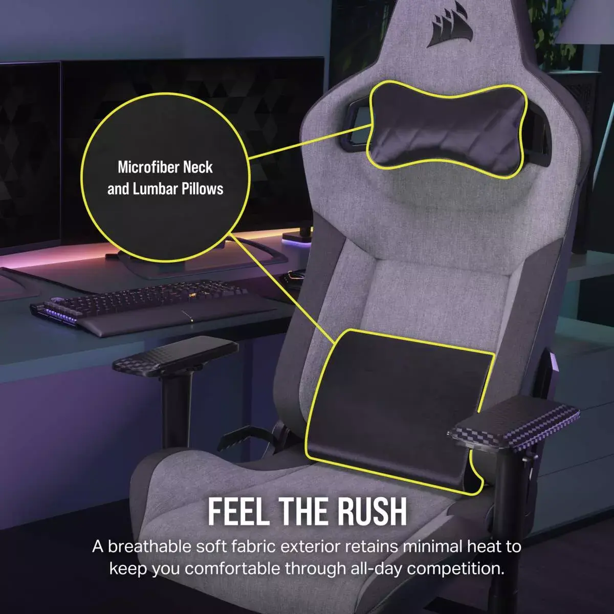 Универсальное игровое кресло Corsair T3 RUSH 2023 Photo 3