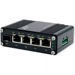 Ethernet PoE+ pārslēdzējs Exsys EX-62020POE-SFP — 4x 10/100/1000Tx, 1x 100/1000Fx SFP