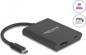 Адаптер DeLOCK USB Type-C на DisplayPort 8K HDR Power Delivery 60W