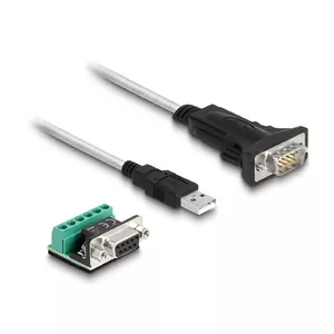 DeLOCK 63465 Serial Cable Black Transparent 1.8m USB Type-A DB-9