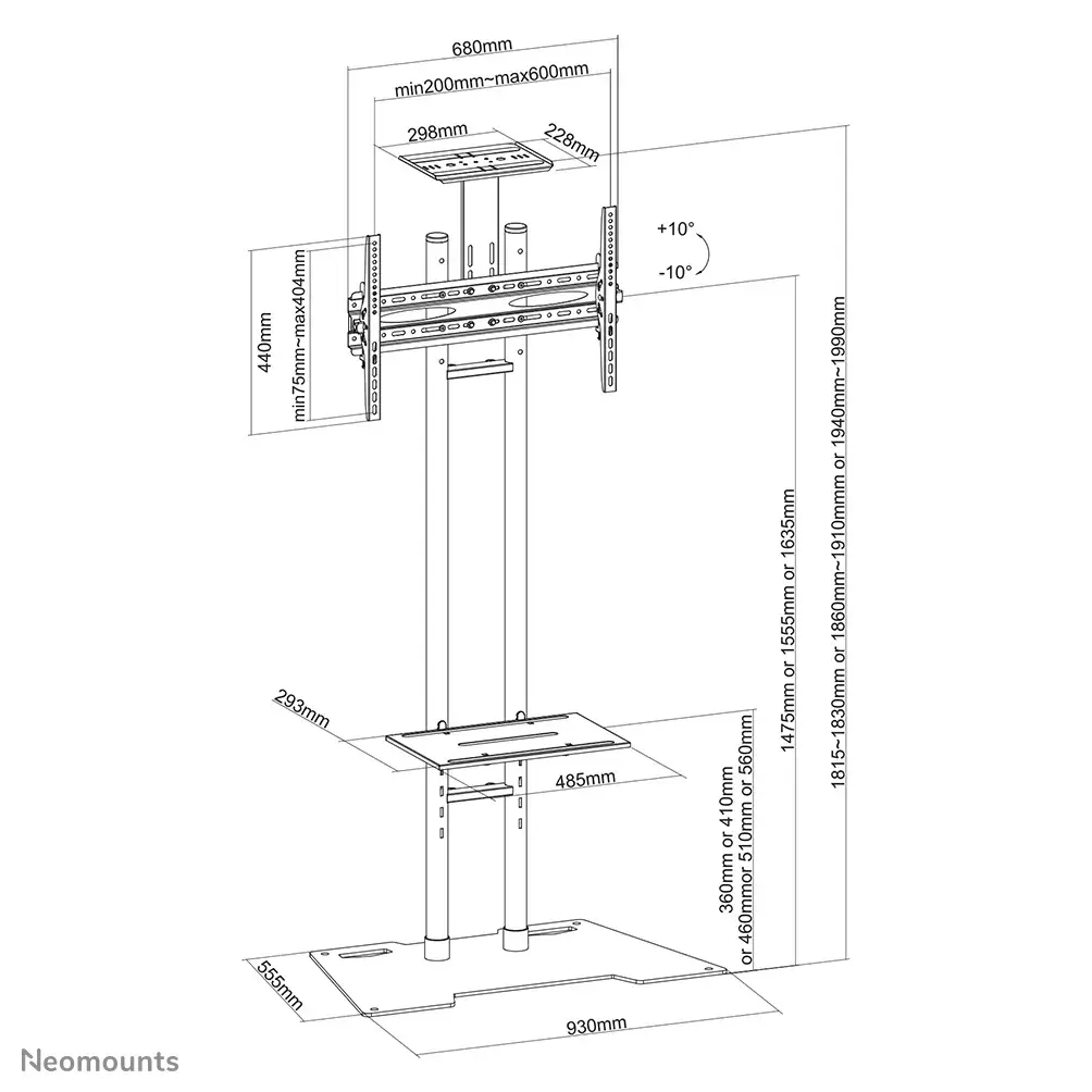 Напольная стойка Neomounts PLASMA-M1700ES 32"–70" Photo 3