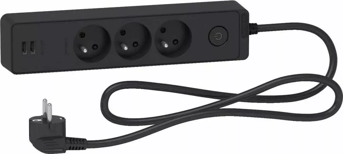 Schneider Electric Odace ST933U1B strāvas pagarinātājs Photo 1