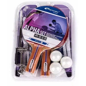 Galda tenisa komplekts SPOKEY Alpha Set (84352) — universāls izmērs, raketes un bumbas