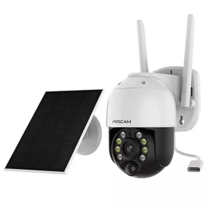 IP‑камера видеонаблюдения Foscam B4 Dome 4 Мп (2560×1440), Wi‑Fi 2.4 ГГц, IP65, солнечная панель + аккумулятор 5000 мА·ч, 355° поворот