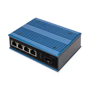 Digitus 4 Portu Fast Ethernet Tīkla PoE Slēdzis Rūpnieciskais Nevadāms 1 SFP Uplink