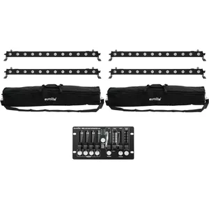 Светодиодный бар EUROLITE 4x LED BAR-12 QCL RGBW с 2 мягкими сумками и контроллером