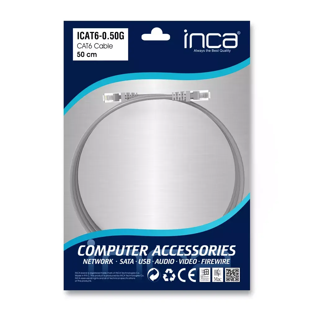 Сетевой кабель cian technology Inca ICAT6-050 Cat6 0,5 м Photo 6