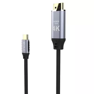 Video kabeļa adapteris Inca ITCH-20 2m USB Type-C HDMI Melns Sudrabs