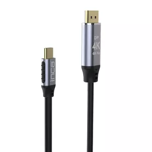Inca ITCD-20 Video Cable Adapter 2m USB Type-C HDMI Black Silver