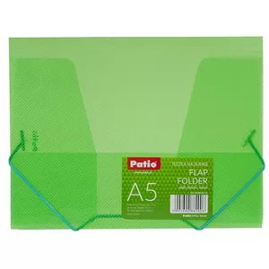 PATIO Document Folder PP A5 Transparent Green with Elastic Band