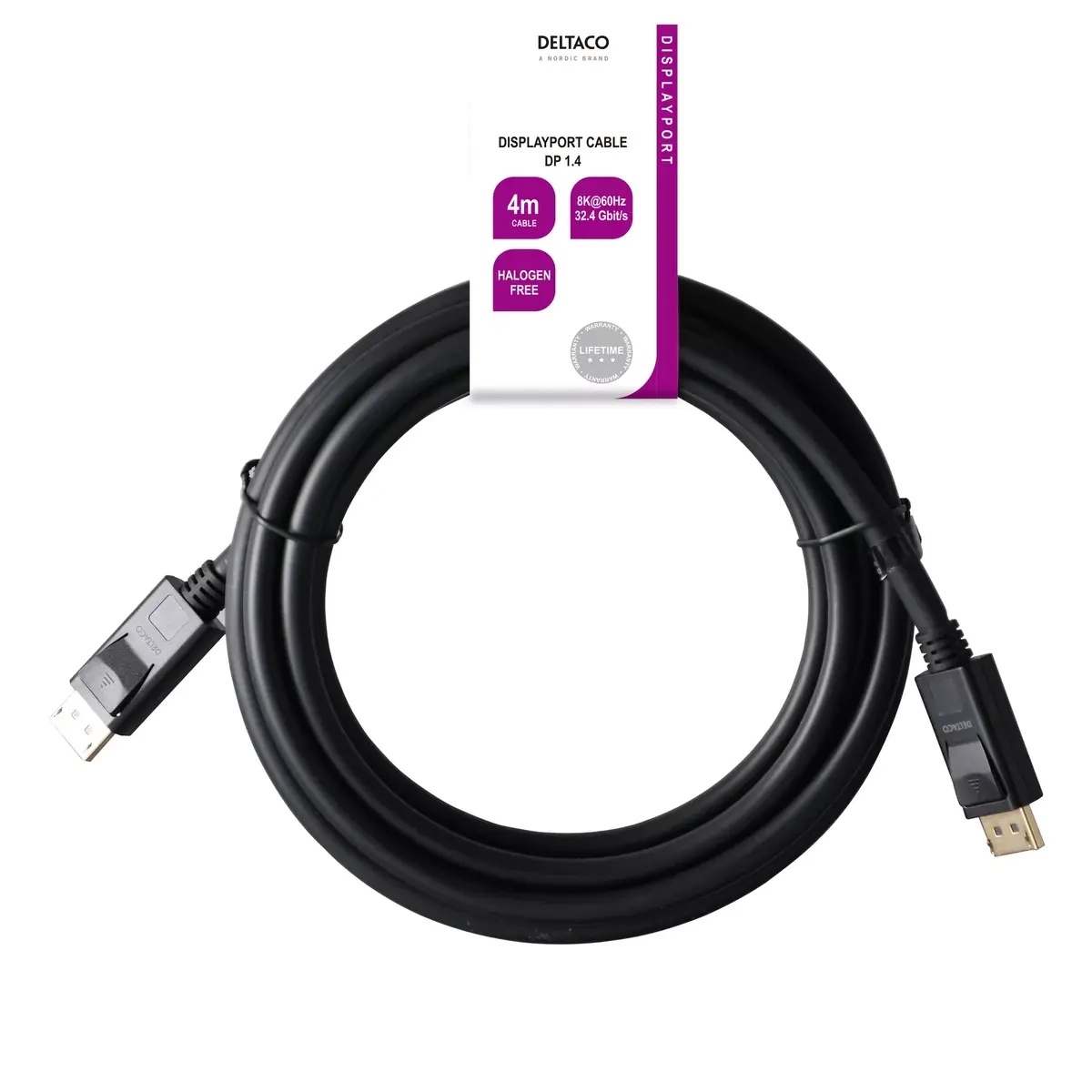 DisplayPort cable Deltaco DP8K-1040-LSZH Photo 3