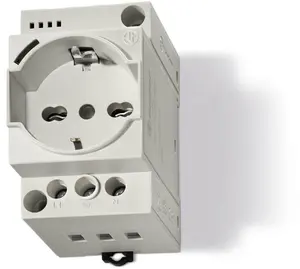 Finder 7U.00.8.230.0010 DIN Rail Mounted Service Socket, 230V, Grey RAL 7035