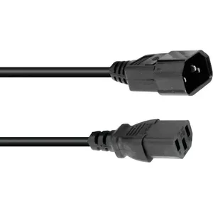 Power extension cable Omnitronic 30235200, 1 m, 3×1.0 mm², black