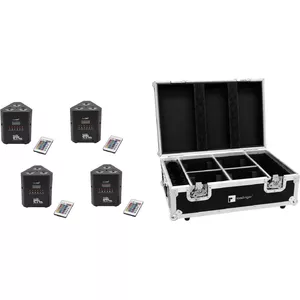 Lighting set EUROLITE AKKU TL-3 TCL QuickDMX — 4× battery uplight with charging case