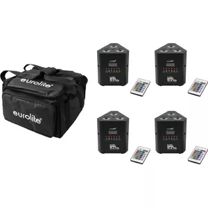 Комплект светильников EUROLITE AKKU TL-3 QuickDMX 4 шт. с мягким чехлом — аккумуляторные TL-3, управление QuickDMX, переносная сумка