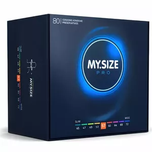 Condoms my.size 57 mm nominal width — pack of 80 lubricated latex condoms