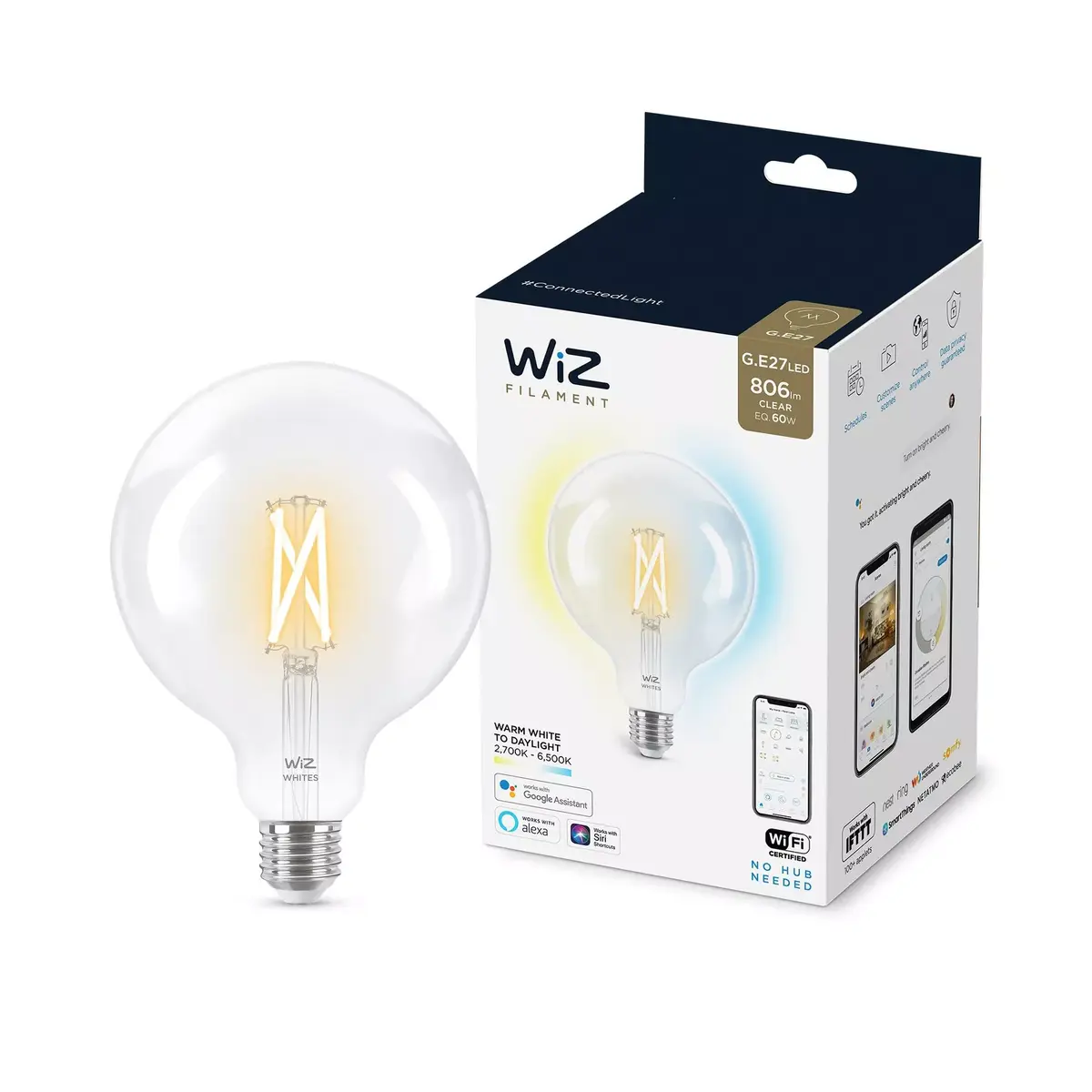 Gudrā spuldze WiZ Filament Globe clear 6.7W G125 E27 Photo 2