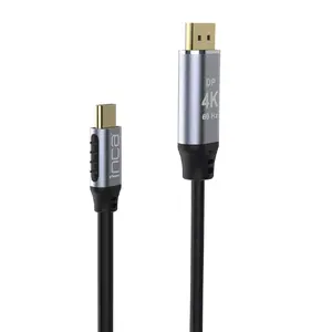 Video cable adapter INCA ITCD-20, USB Type-C to HDMI, 2 m, Black/Silver