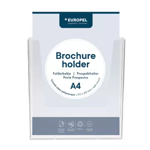 Sign holder Europel A4 Wall Mounted Clear Polystyrene