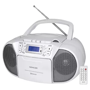 Portable stereo system SENCOR SPT 3907 W — 14 W, CD/MP3, Bluetooth 2.1, FM tuner, USB, white