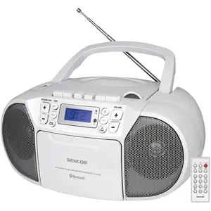 Портативная стереосистема SENCOR SPT 3907 W — 14 Вт, CD/MP3, Bluetooth 2.1, FM-тюнер, USB, белая