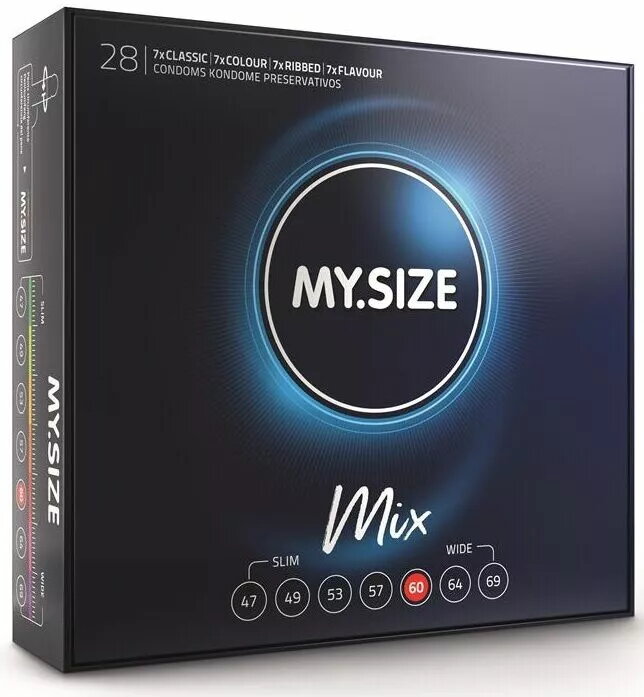 Prezervatīvi MY SIZE MIX D-233578 platums
