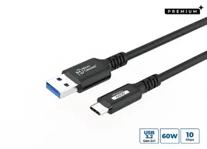 Microconnect USB3.2AC05 USB cable USB 3.2 Gen 2 (3.1 Gen 2) 0.5 m USB C USB A 60 W Black